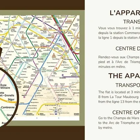Appartamento 0#appart 4pers#1 Bedroom#paris 15#commerce#ac